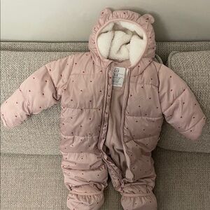 GAP Blush Heart-Patterned Kids Footie